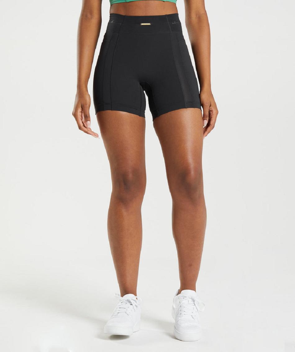 Gymshark Whitney Mesh Ženske Kratke Hlače Crne | HR 3873SGL